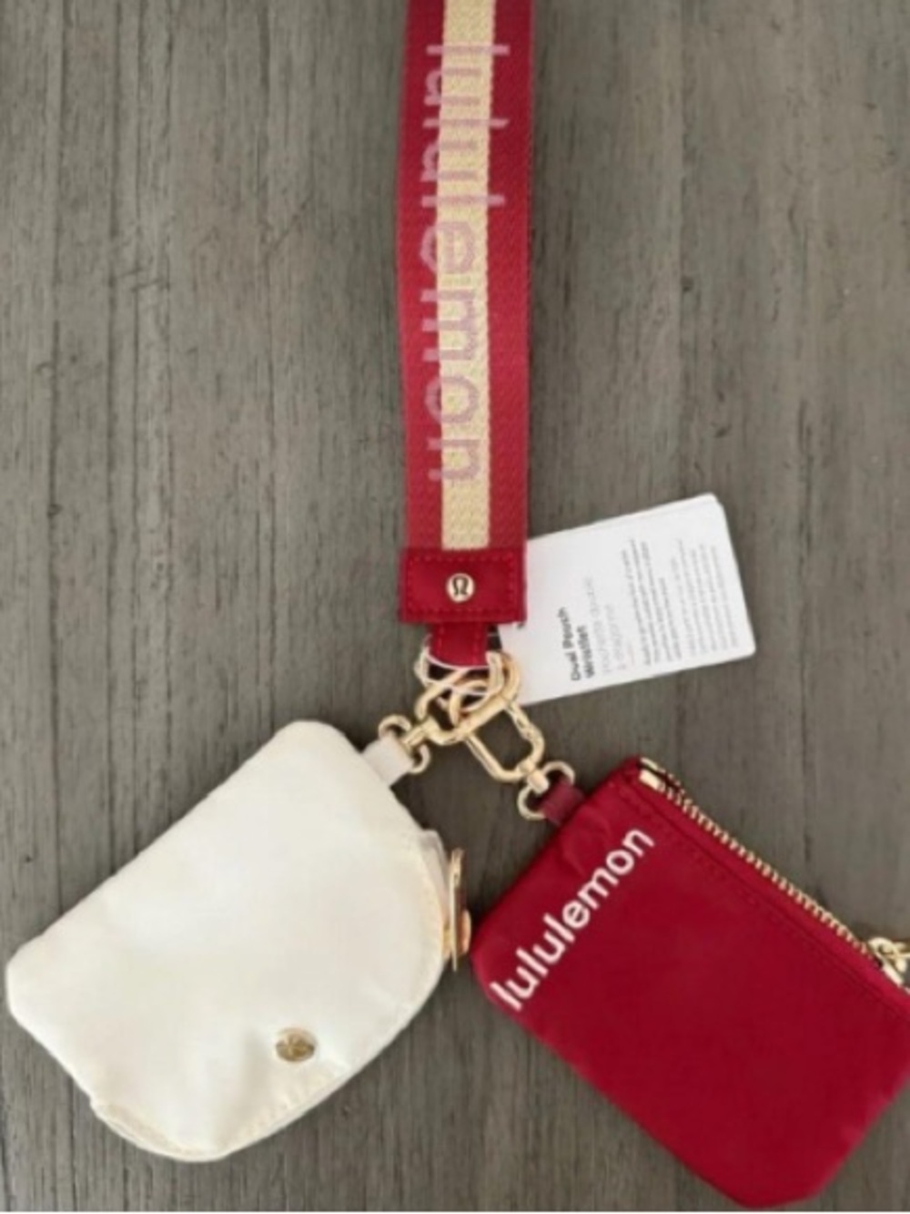 lululemon red dual pouch wristlet